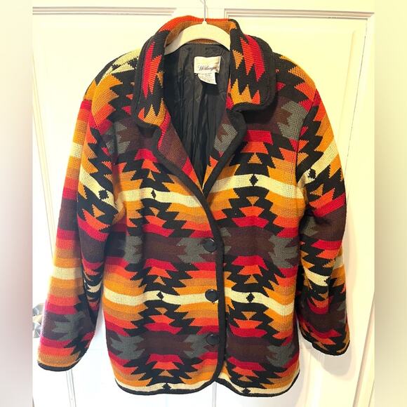 VTG Worthington Aztec southwestern knit Patterned cardigan Jacket - Picture 1 of 6